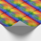 フラワーオブライフ – オーナメントレインボー金ゴールド ラッピングペーパー (角)