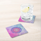 フラワーオブライフ/ブルームデレベンス – オーナメントV スクエアペーパーコースター (インサイチュ)