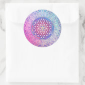 フラワーオブライフ/ブルームデレベンス – オーナメントV ラウンドシール (バッグ)