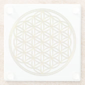 フラワーオブライフ/ブルームデレベンス – ブリリアント金ゴールド ガラスコースター (裏面)