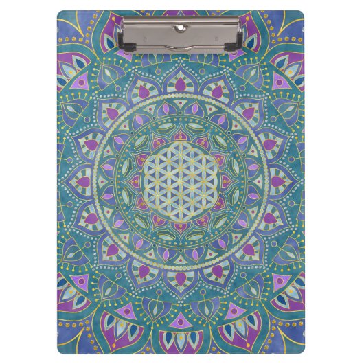 フラワーオブライフ – マンダラインドスタイル1 クリップボード (正面)