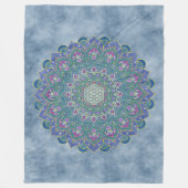 フラワーオブライフ – マンダラインドスタイル1 フリースブランケット (正面)