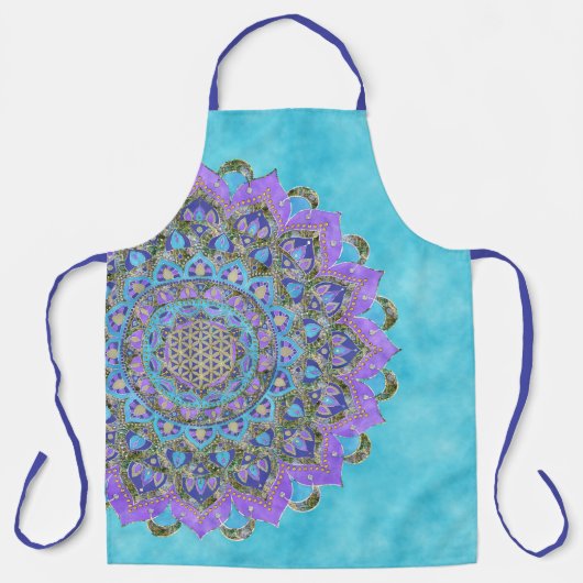 フラワーオブライフ – マンダラインドスタイル2 エプロン (正面)