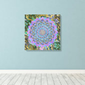 フラワーオブライフ – マンダラインドスタイル2 キャンバスプリント (インサイチュ (ウッドフロア))