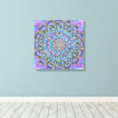 フラワーオブライフ – マンダラインドスタイル2 キャンバスプリント (インサイチュ (ウッドフロア))