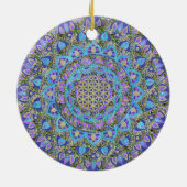 フラワーオブライフ – マンダラインドスタイル2 セラミックオーナメント (裏面)