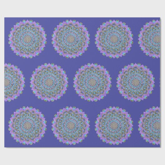 フラワーオブライフ – マンダラインドスタイル2 ラッピングペーパー (フラット)