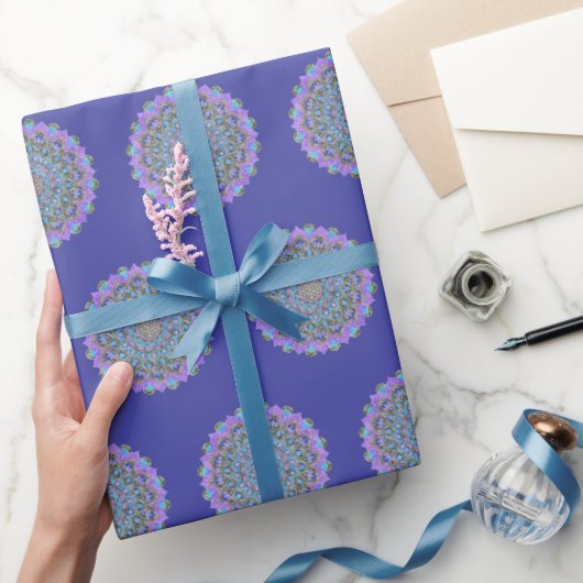 フラワーオブライフ – マンダラインドスタイル2 ラッピングペーパー (ギフト)