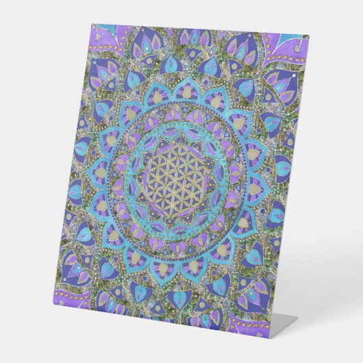 フラワーオブライフ – マンダラインドスタイル2 台座サイン (正面)