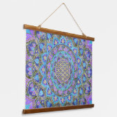 フラワーオブライフ – マンダラインドスタイル2 吊り下げ型タペストリー (傾斜あり)