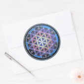 フラワーオブライフ・マンデラ・ステッカー ラウンドシール (封筒)