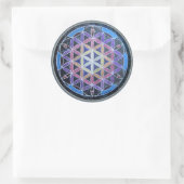 フラワーオブライフ・マンデラ・ステッカー ラウンドシール (バッグ)