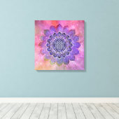 フラワーオブライフ – ヴィンテージスタイル銀河系宇宙1 キャンバスプリント (インサイチュ (ウッドフロア))