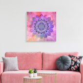 フラワーオブライフ – ヴィンテージスタイル銀河系宇宙1 キャンバスプリント (インサイチュ (リビング))