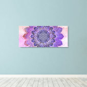 フラワーオブライフ – ヴィンテージスタイル銀河系宇宙1 キャンバスプリント (インサイチュ (ウッドフロア))