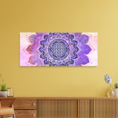 フラワーオブライフ – ヴィンテージスタイル銀河系宇宙1 キャンバスプリント (インサイチュ (リビング))