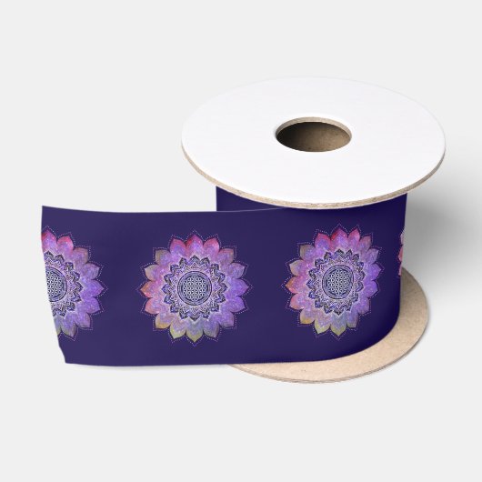 フラワーオブライフ – ヴィンテージスタイル銀河系宇宙1 サテンリボン (リール)