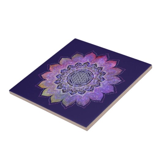 フラワーオブライフ – ヴィンテージスタイル銀河系宇宙1 タイル (側面)