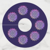 フラワーオブライフ – ヴィンテージスタイル銀河系宇宙1 ワイングラスタグ (裏面)