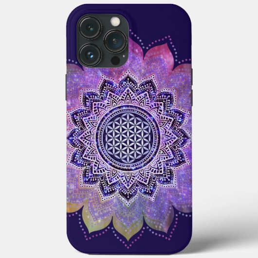 フラワーオブライフ – ヴィンテージスタイル銀河系宇宙1 Case-Mate iPhoneケース (裏面)