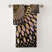 フラワーオブライフ-穏やかなパステルと金ゴールド バスタオルセット (インサイチュ)