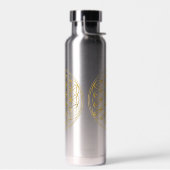 フラワーオブライフ – 聖なる幾何学黄金のスタイル ウォーターボトル (左面)