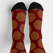 フラワーオブライフ – 聖なる幾何学黄金のスタイル ソックス (上部)