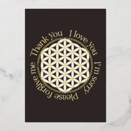 フラワーオブライフHo'oponopono黒白 箔シーズンカード