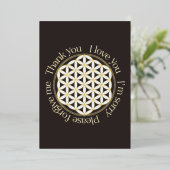 フラワーオブライフHo'oponopono黒白 箔シーズンカード (立ち正面)