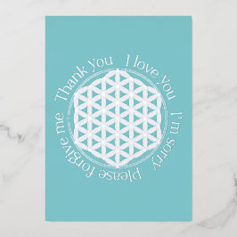 フラワーオブライフHo'oponopono Blue & White 箔シーズンカード