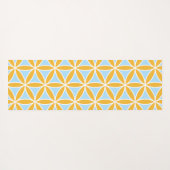 フラワーオブライフLgパターンオレンジホワイト&ブルー ヨガマット (裏面(横))