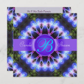 フラワーオブラブフラクタルアート結婚式招待状 招待状 (正面/裏面)