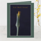 フラワーオリーブ緑の黄色エレガントのシンプルが良い カード (黄色い花)