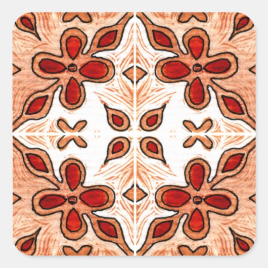 フラワーオレンインスパイアジ（ポルトガル語） スクエアシール (正面)