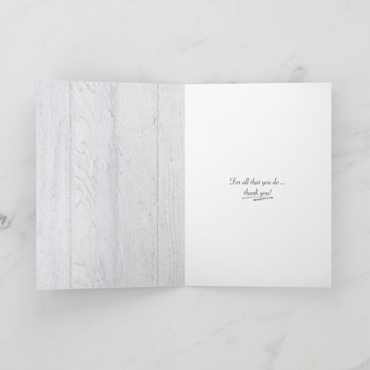 フラワーオンピンク水玉模様ボウ感謝していユー カード (内部)