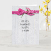 フラワーオンピンク水玉模様ボウ感謝していユー カード (黄色い花)