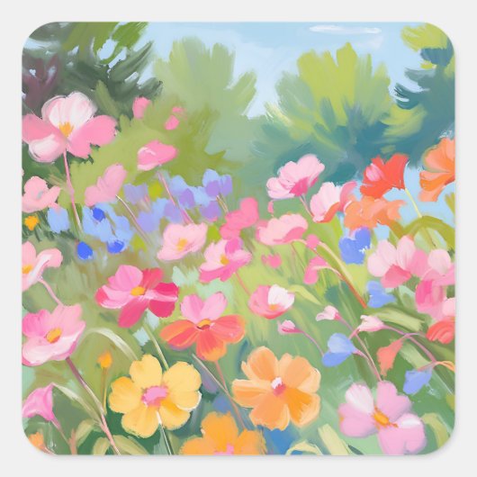 フラワーオンフィールド スクエアシール (正面)