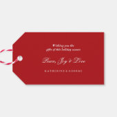 フラワーオーナメントジョイクリスマスホリデーギフトラベル ギフトタグ (裏面横)