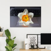 フラワーオーバーキーボード ポスター (ホームオフィス)