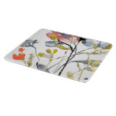 フラワーオーバーレイ – 水彩パステル花 カッティングボード (角)