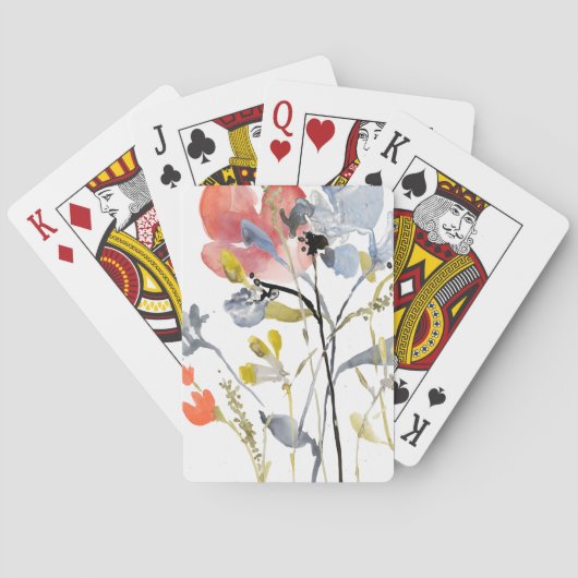 フラワーオーバーレイ – 水彩パステル花 トランプ (裏面)