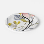 フラワーオーバーレイ – 水彩パステル花 ペーパープレート (アングル)