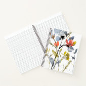 フラワーオーバーレイ – 水彩フラワー&ステム ノートブック (内部)