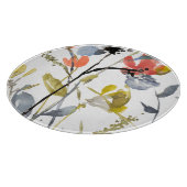 フラワーオーバーレイ – 水彩花と茎 カッティングボード (角)