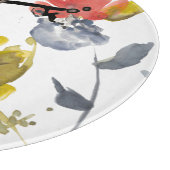 フラワーオーバーレイ – 水彩花と茎 カッティングボード (角)