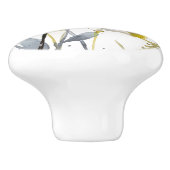 フラワーオーバーレイ – 水彩花と茎 セラミックノブ (側面)