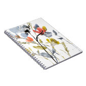 フラワーオーバーレイ – 水彩花と茎 ノートブック (右側)