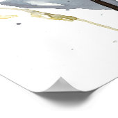 フラワーオーバーレイ – 水彩花と茎 ポスター (角)