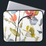フラワーオーバーレイ – 水彩花と茎 ラップトップスリーブ<br><div class="desc">Flower Overlay II by Jennifer Goldberger.花や茎を水彩のようなスタイル。</div>