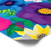 フラワーオールオーバープリント水彩ポスター ポスター (角)